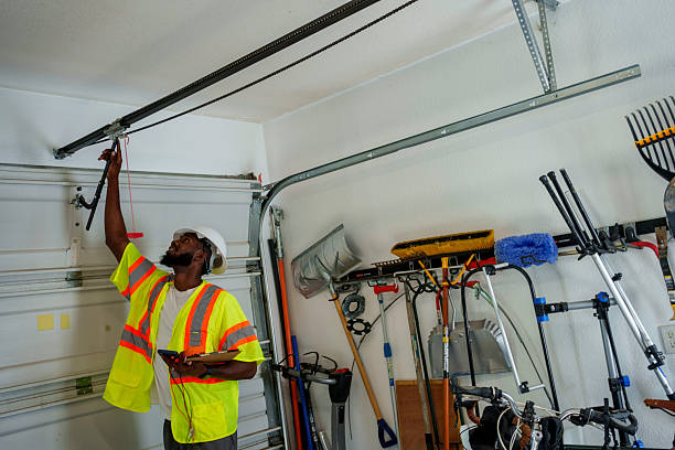 Professional Garage Door Installation technician working in Keene, TX